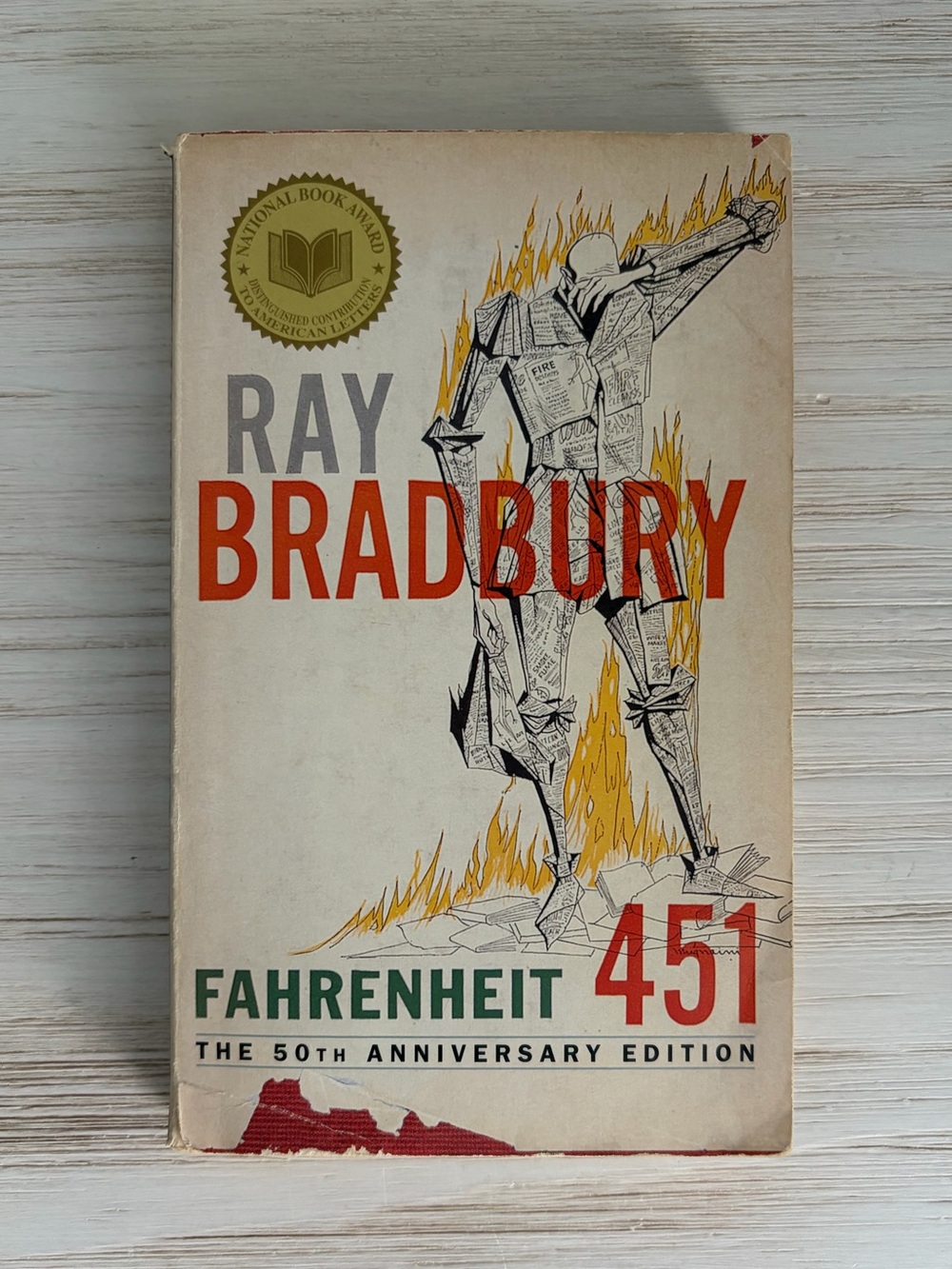 Barnes & Noble Ray Bradbury Fahrenheit 451 - White with Red and Yellow Accents
